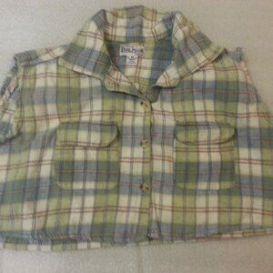 NWT TWO Sleeveless Farmer Shirt Cotton Flannel Super Soft & Comfy Women's Size M